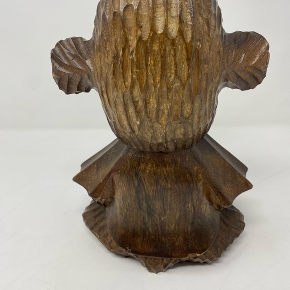 Vintage Hand Carved Wood Bear Figure With Hat - Picture 2 of 6